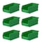 Triton Products Stacking Hanging Interlocking Bins, Polypropylene, Green, 7-3/8" L x 4-1/8" W x 3" H, 6 CT 3-220GRN-6 - alternate 1